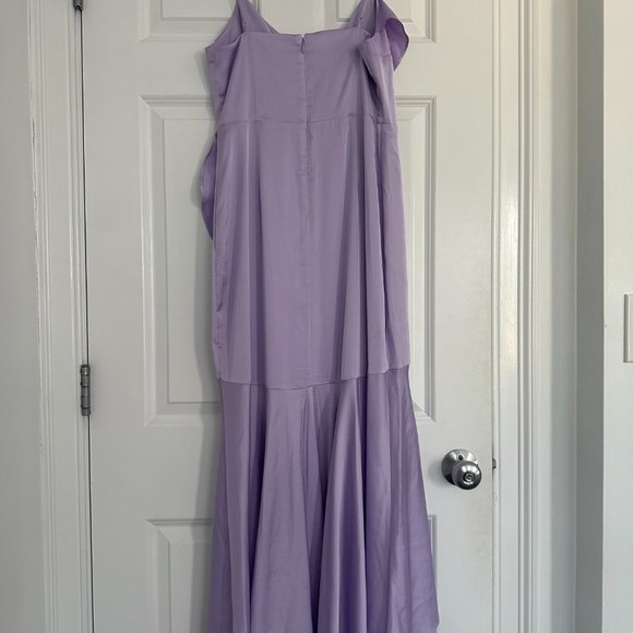 EXPRESS Light Purple Ruffle Wrap Front High-Low Dress - Picture 4 of 4